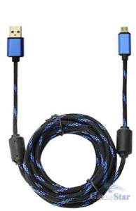 Кабель USB to Micro USB 3m Greatlizard Hight Speed Charge Cable ps4 xbox one