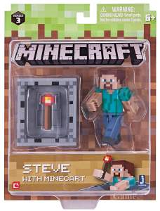 Подвижная фигурка Minecraft Steve With Minecart